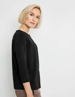 Gerry Weber Sweatshirt Mit Jacquard-Struktur -Feine Mode sweatshirt mit jacquard struktur 102