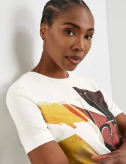 Gerry Weber T-Shirt Mit Frontprint Und Wording -Feine Mode t shirt mit frontprint und wording 100