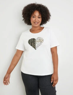 T-Shirt Mit Herz-Print